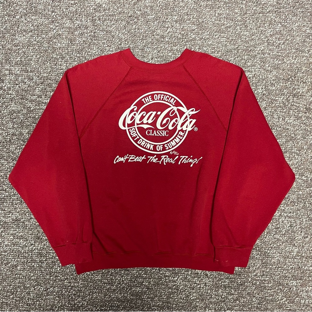 RARE 1970s Raglan Official Coca Cola Promo Essential Vintage Crewneck Sweatshirt